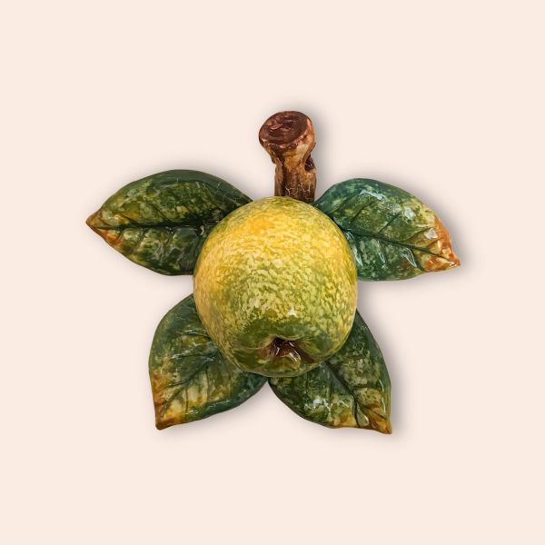 FRUIT WITH LEAVES - GREEN APPLE, CM.15X15